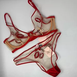 Agent Provocateur Lotie Red 36DD/4 Set NWT - Picture 1 of 15