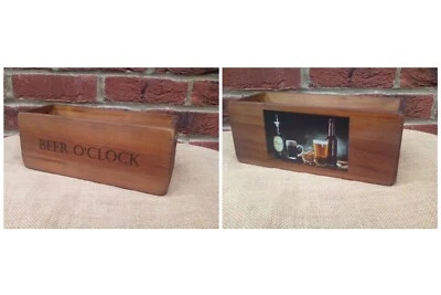 SALE!! Rustic vintage style "BEER O'CLOCK" wooden storage box/crate. - Image 1 of 4
