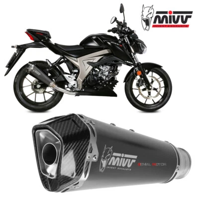 Scarico Completo MIVV Delta Race Black Inox Nero SUZUKI GSX-S 125 2017 > 2020 - Immagine 1 di 4