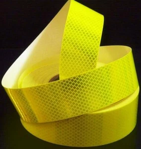 2 X Fluro Diamond Grade Hi-Vis Yellow 4083 Class 1W Reflective Tape 50mmx45.7M - Foto 1 di 4