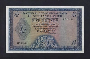 National Commercial Bank of Scotland 5 POUNDS 1964 P-272 EF-AU England - Picture 1 of 2