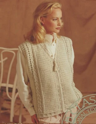 Bernat Crochet Pattern Booklet #1432 Vol 2  2 Classic Vests to Crochet for Women - Image 1 of 4