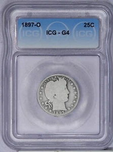 1897-O Barber Quarter 25c ICG G4 - Picture 1 of 2