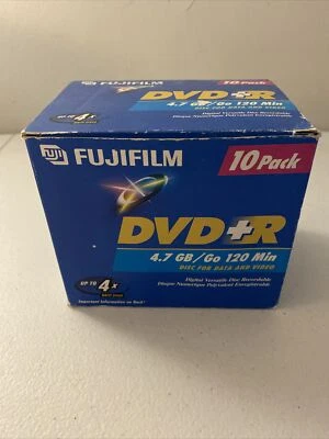  Fujifilm DVD+R Video Recordable Disks 10-Pack 4.7 GB 120 Minutes with Cases - Image 1 of 3