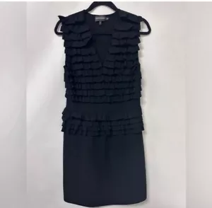 Woman’s Emporio Armani Size 48 Black Sleeveless Ruffle Knit Dress. 2.8 - Picture 1 of 9
