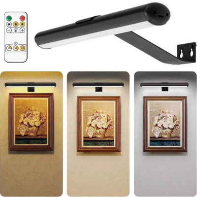 4400mAh Dimmable Wireless Picture Light Painting Display Wall Light Reading Lamp - Image 1 of 4