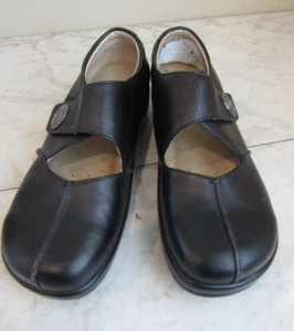 Alegria Kai-601 Black Medallion Mary Jane Women Leather Hook &Loop Shoe EU 38 - Picture 1 of 5