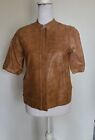 MKH Bcbgeneration Womens Brown Boxy Faux Leather Short Sleeves Jacket Brown XXS