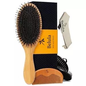 Wildschweinborsten Haarbürste für Männer Set.Styling Herren Haarbürste mit Nylonstiften.... - Bild 1 von 8