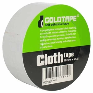 Cloth / Race Tape 48mm x 25 Metre Roll White 100 Mile / Gaffer Tape WB7160 - Picture 1 of 5