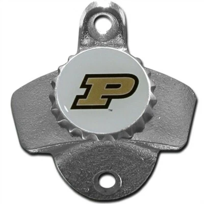 Purdue Boilermakers Wall Mount Metal Bottle Opener NCAA Pub Bar Kitchen College - Image 1 of 2