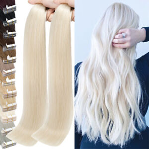 9A Invisible Tape in Skin Weft Real Russian Remy Human Hair Extensions Full End