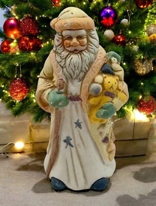 Vintage Santa Claus Christmas Figurine with Toys Ceramic Hand-Painted Decoration - Picture 1 of 9