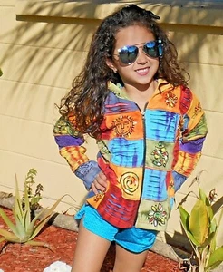 Rising International NEPAL Children's PATCHWORK COTTON HOODIE Jacket FAIR TRADE - Picture 1 of 3