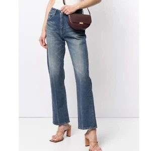 Tu Es Mon Tresor Amethyst Flared Leg Jean Mid Blue Size 26 - Picture 1 of 9
