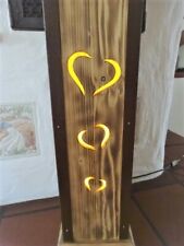 Blumensäule mit LED, Blumensäule, Podest, Herz, Holz, Handarbeit, Höhe ca.100 cm