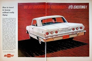 1962 Chevrolet 1963 Impala Vintage 2-Page Print Ad Luxury Travel Without Flying - Picture 1 of 5
