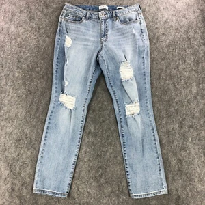 Sofia Damen Jeans 10 Blau Bagi Boyfriend Mid Rise Light Wash Distressed Stretch - Bild 1 von 11