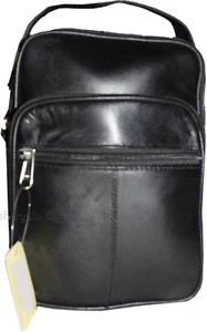 Hombre Bolso de Mano de Cuero, Bolso de Hombro Negro Bolso de Mano Bolso de Cuero Sin Marca Nuevo - Imagen 1 de 12