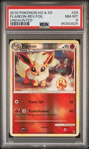 2010 Pokemon Flareon #28 Undaunted Reverse Holo PSA 8 NM-MT 95350825 - Picture 1 of 2