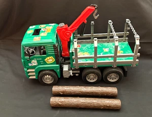 vtg 2001 Bruder Forestry MAN Timber Logging Truck w/ Crane and 2 Logs & chains - Picture 1 of 24