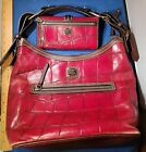 Dooney & Bourke  Hobo Shoulder Bag With Matching Wallet red alligator print