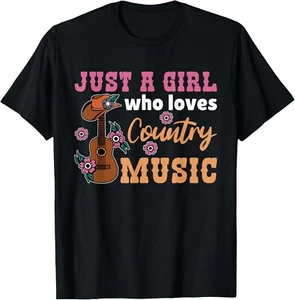 Just A Girl Who Loves Country Music Tee Gift Unisex T-Shirt - Picture 1 of 3
