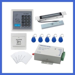 Access Control System w/280kg Electronic Lock+Power Supply+Exit Button+10EM Card - Picture 1 of 13