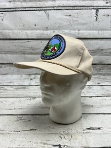 VTG Polk Township Sesquicentennial 1996 Big Patch Beige Snapback Trucker Hat Cap - Picture 1 of 7
