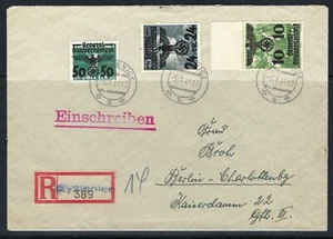 B&D: 1941 Polen Scott N30 (Mi.14, TY I), N37 & N55 auf Cover Myslenice-Berlin - Bild 1 von 2