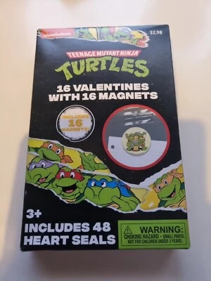 Teenage Mutant Ninja Turtles 16 Valentines with 16 magnets New - Image 1 of 3
