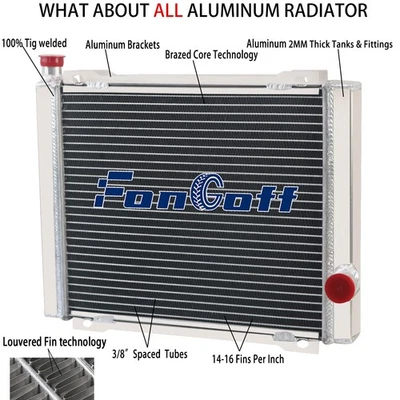 For 2012-2018 Can Am Outlander 450 500 650/800 1000 2 Rows Aluminum Radiator Foto 1 de 4