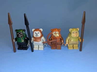 LEGO Star Wars: Lote de minifiguras Ewok (4) - Wicket, Chirpa, Tokkat, Ewok Warrior Foto 1 de 4