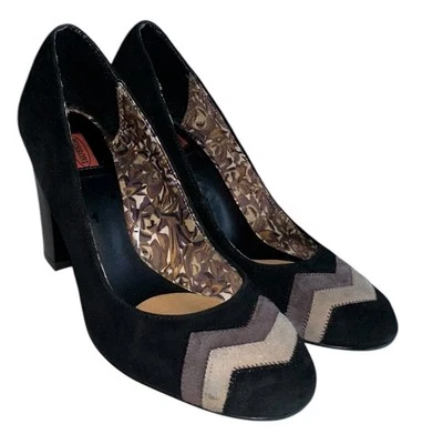 Zapatos de salón Missoni for Target para mujer 7,5 negros Chevron gamuza cuero mod Foto 1 de 4