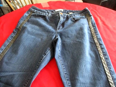 COLDWATER CREEK Ajuste Natural, Feminino Tamanho 10 Elástico com Acceny de Couro - Imagem 1 de 4