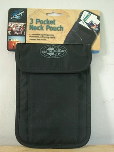 Sea To Summit 3 Pocket Black Neck Pouch - Picture 1 of 6