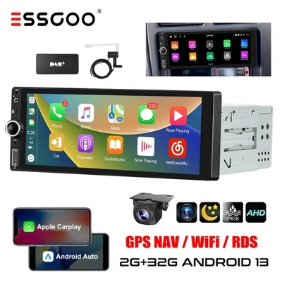 6.9" Android 13 32G Apple Carplay Autoradio DAB+ GPS NAVIGATION Wifi 1 DIN + Kam - Bild 1 von 4