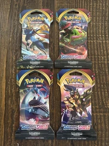 ✨Pokémon TCG: Sword And Shield Base Set (4 Sleeved Booster Pack Art Set)✨ - Bild 1 von 3