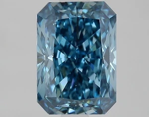 1.84 Cts Fancy Vivid Blue Radiant VS1 Lab Grown CVD Diamond With Free Shipping - Picture 1 of 10