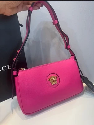 Versace La Medusa Shoulder Bag Calf Leather Purse Pink Authentic $925 HOT DEAL - Image 1 of 4
