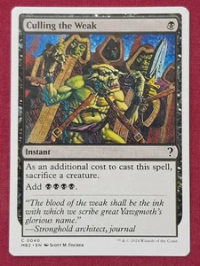 Magic The Gathering MYSTERY BOOSTER 2  MB2 CULLING THE WEAK black card MTG - Bild 1 von 2