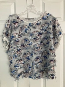 Marc New York Unique Fun Fringey Top - Picture 1 of 6