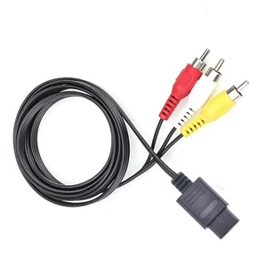 BLACK AV AUDIO VIDEO A/V CABLE CORD WIRE TV GAME HTE CABLE FOR NINTENDO 64 SNES - Picture 1 of 8