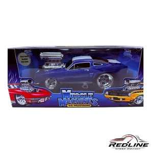 🇺🇸🇺🇸Muscle Machines 1966 Mustang Blue White Stripes 1:18 TV🇺🇸🇺🇸 - Picture 1 of 7