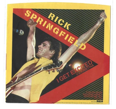 Rick Springfield "I get Excited" b/w "Kristina" 45rpm picture sleeve only RCA - Image 1 of 2
