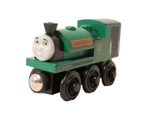 WOOD PETER SAM #4 TRAIN SQUARE FUNNEL THOMAS & FRIENDS WOODEN RAILWAY GREEN - Picture 1 of 14