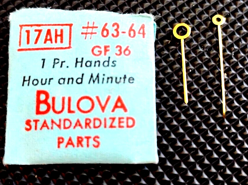 Vintage NOS Bulova Watch Part 1 Pair of Hands 63-64 GDA 9 for 5ab