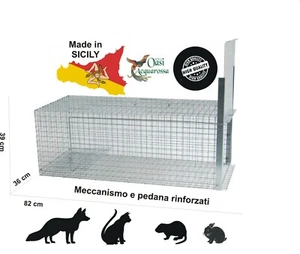 Gabbia Trappola per animali: gatto, volpe, nutria, marmotta. Mis. cm82x36x39h - Foto 1 di 1