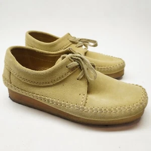 EUC! Clarks Original Wallabee Suede Low Top Shoes Womens Sz 8.5 wheat Classic - Picture 1 of 10