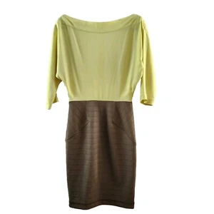 $119 Rachel Roy Womens Sz 4 Country Road Dress Chartreuse Top Olive Green Skirt - Picture 1 of 8